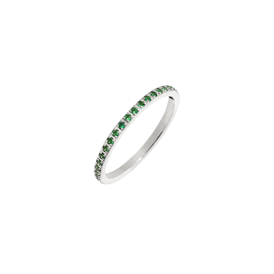 Green Sparkle Anello Argento