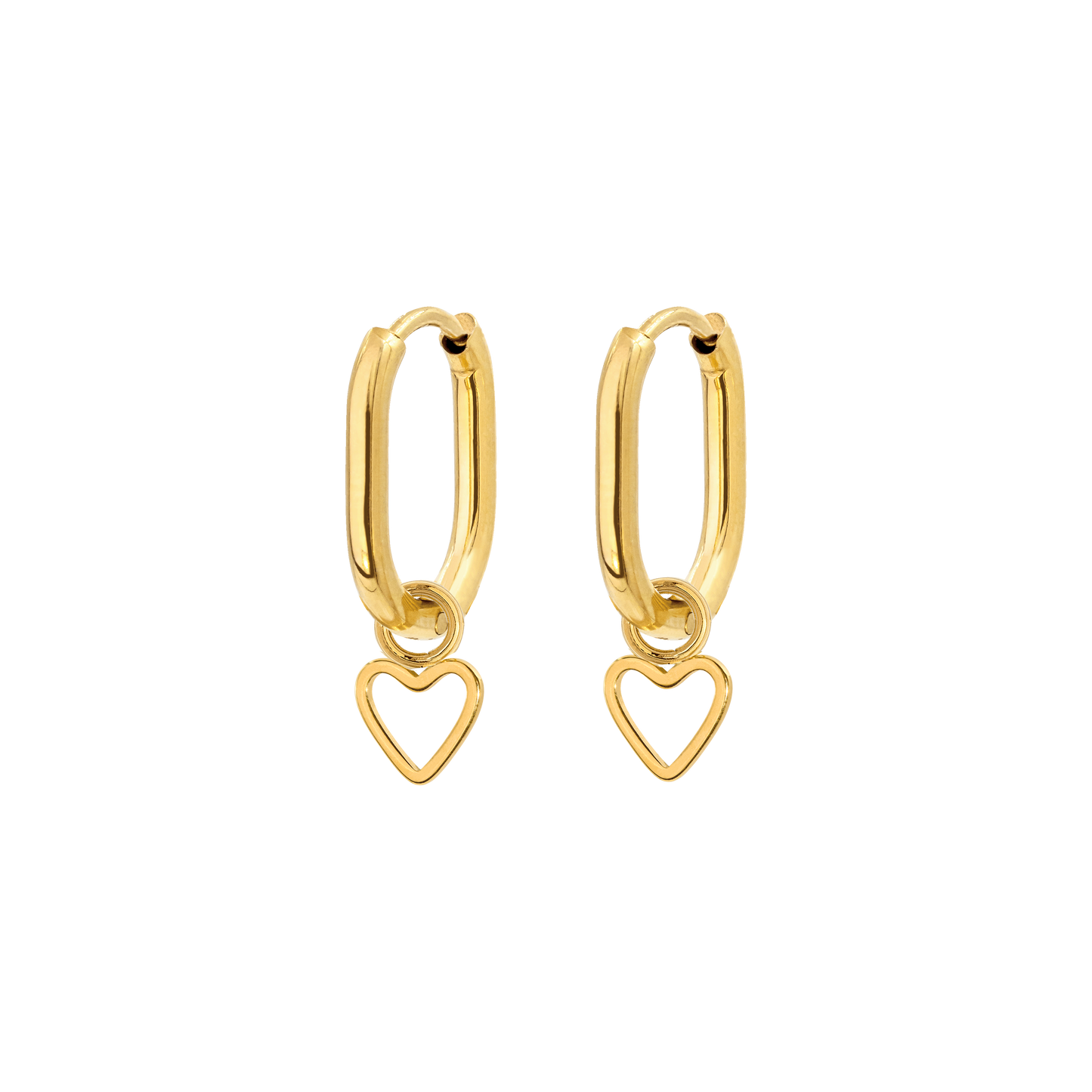 Light Heart Oval Hoopies Oro