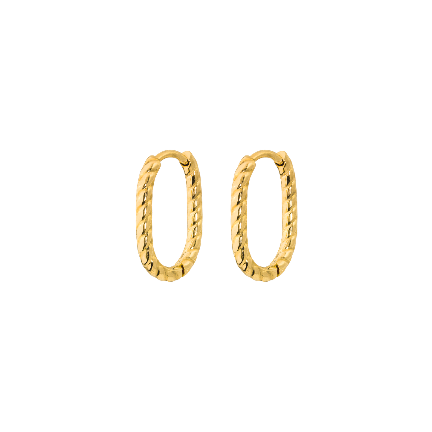 Oval Twisted Hoops Baby Oro