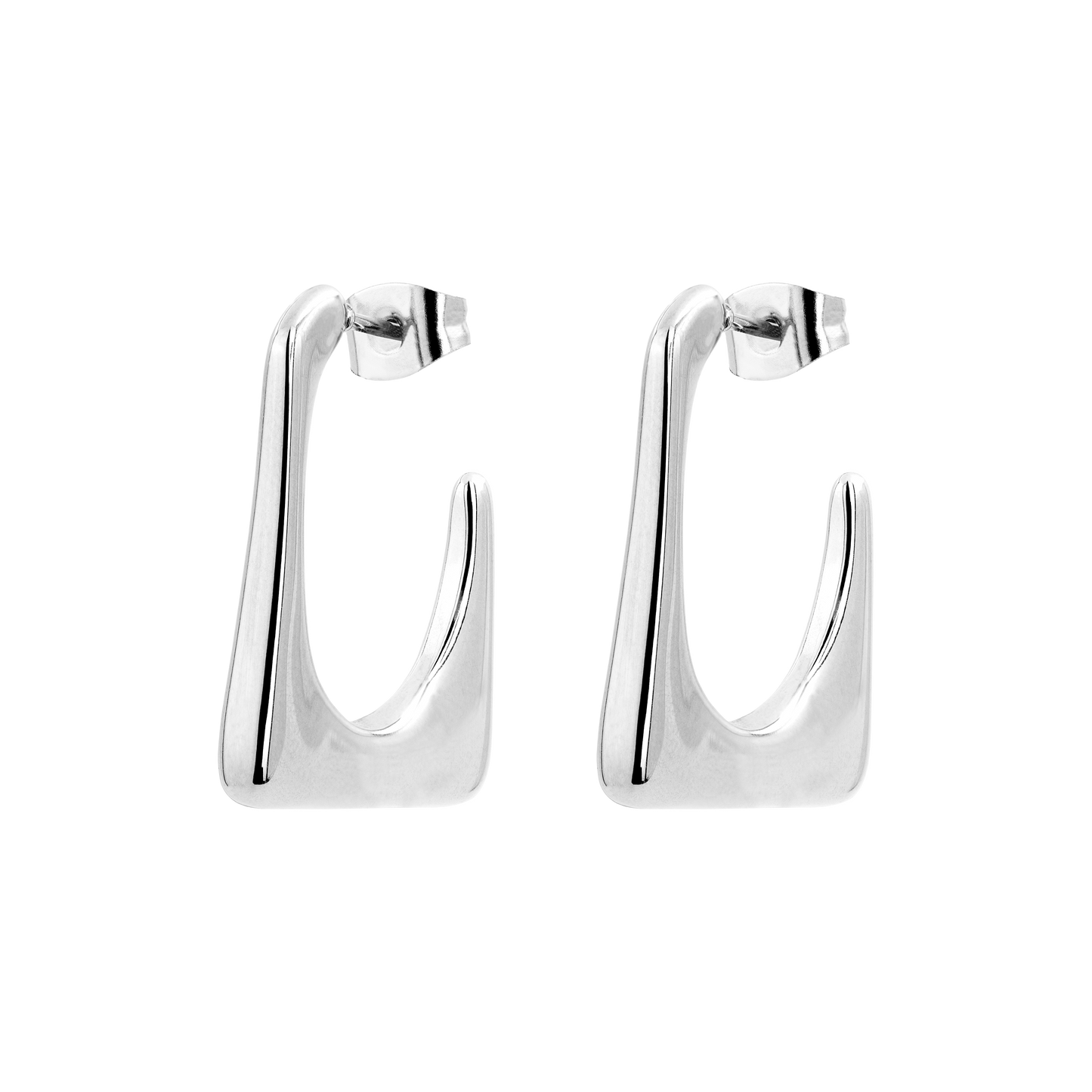 Rectangle Hoops Argento