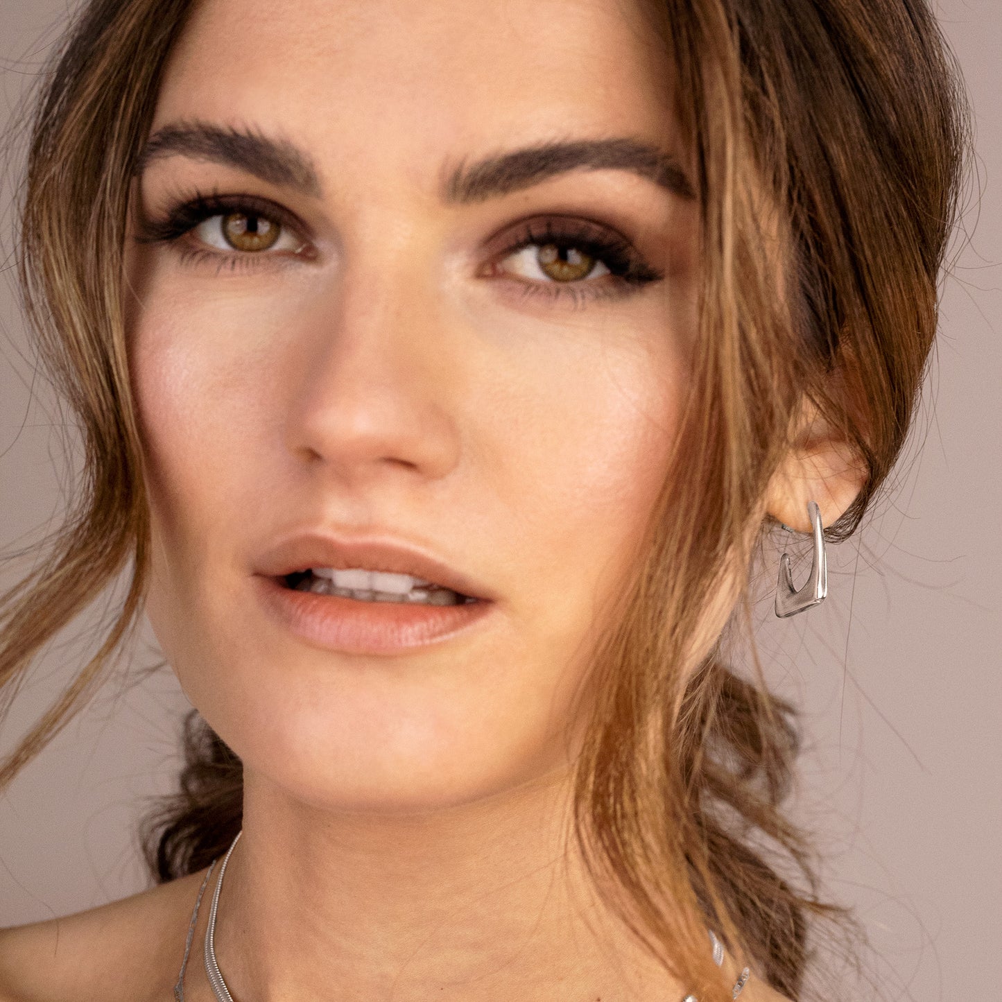 Rectangle Hoops Argento