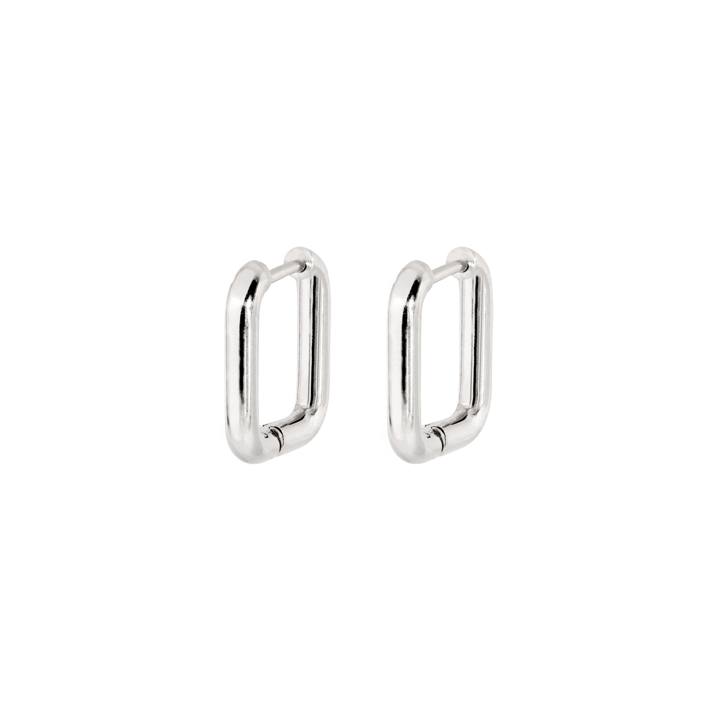 Square Hoops Argento