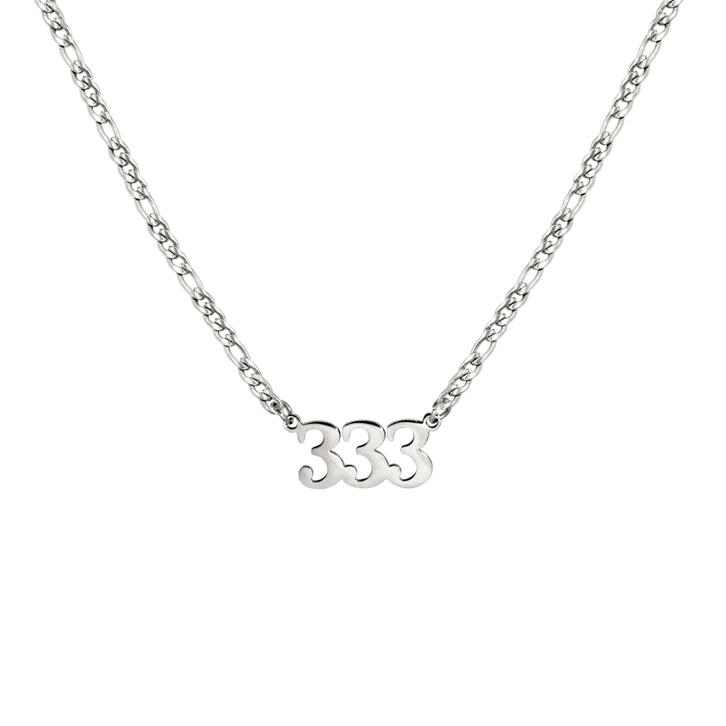 Angel Number 333 Necklace Argento