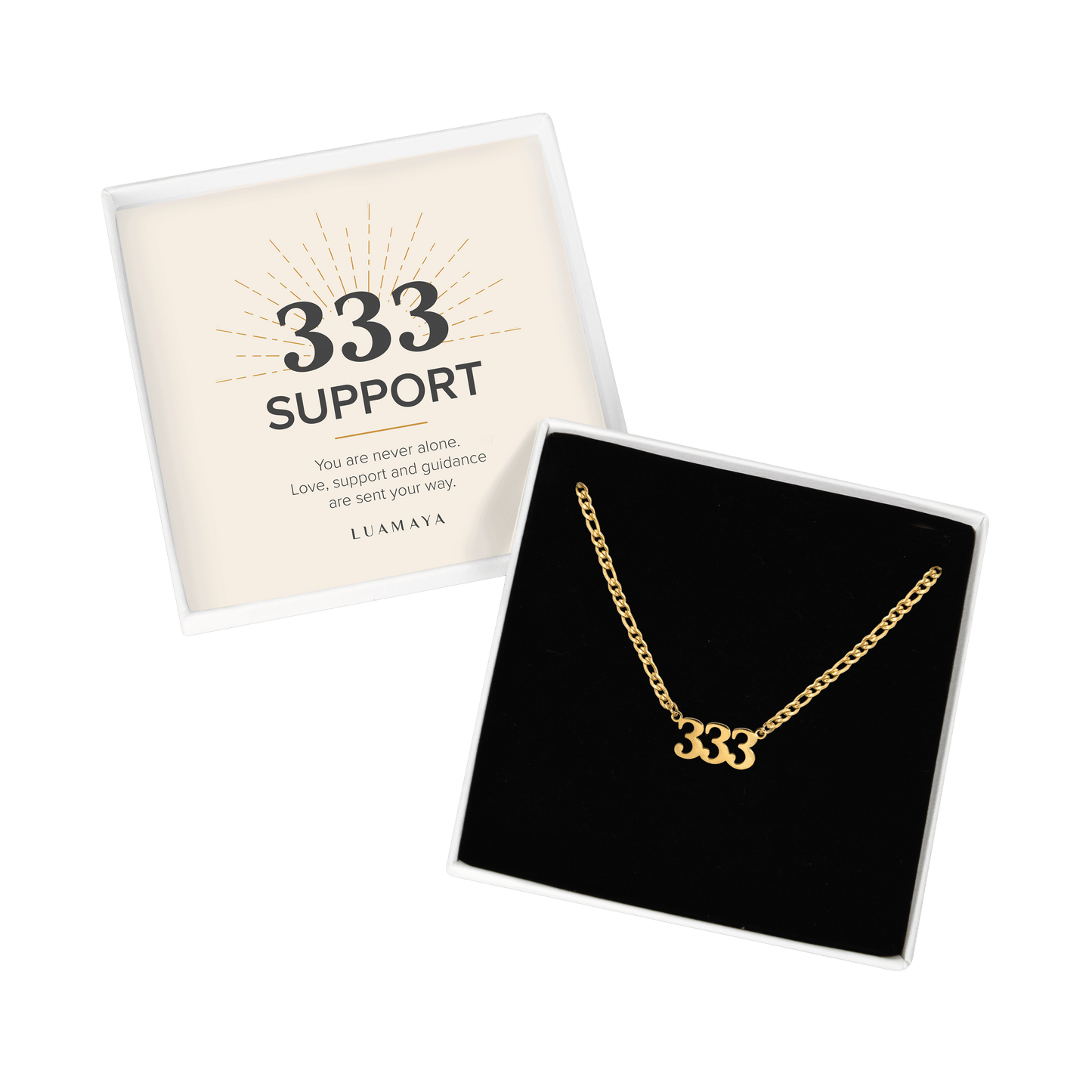 Angel Number 333 Necklace Oro