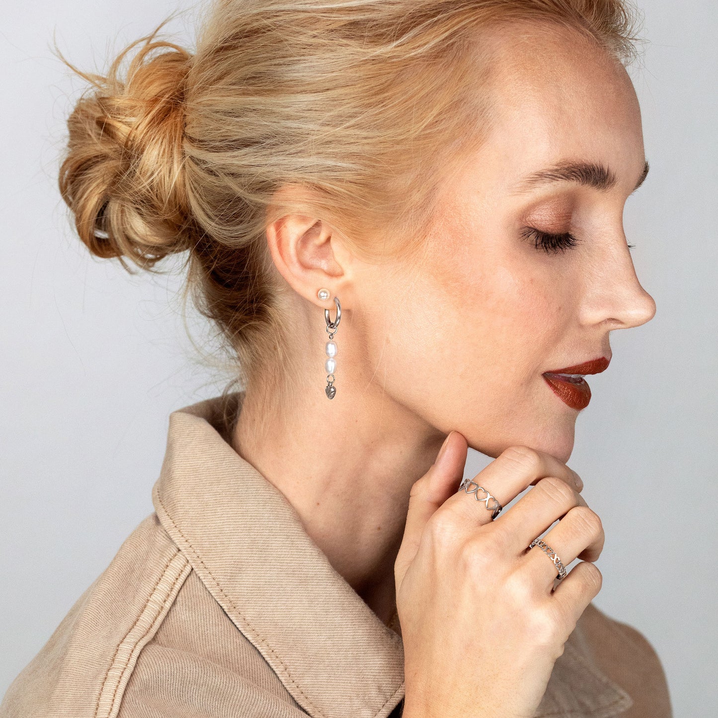 Pretty Pearl Studs Argento