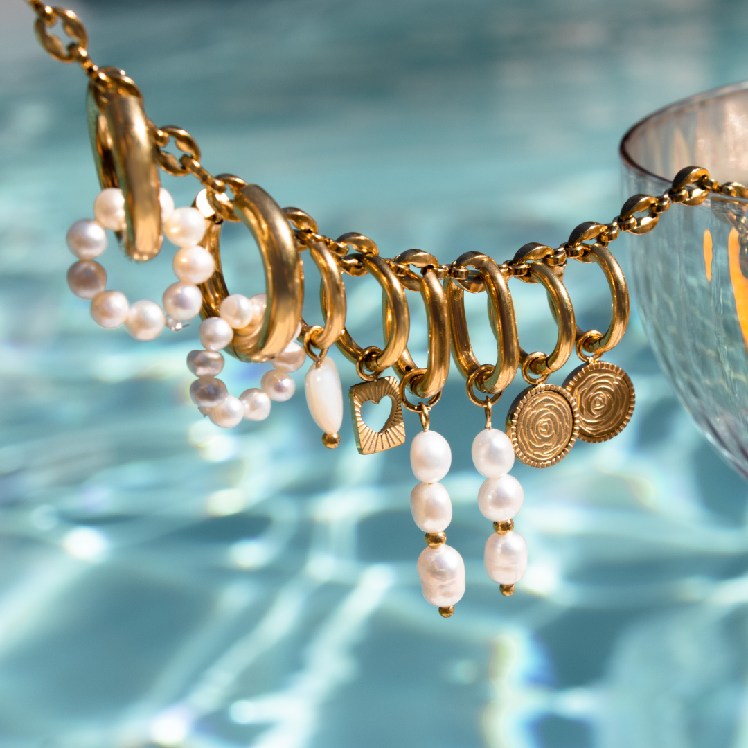 Summer Luv Hoop Set Baby Argento