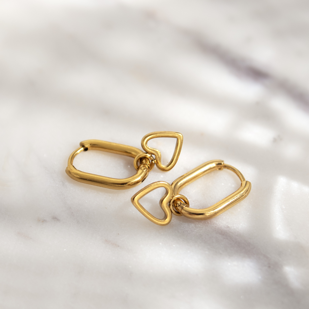 Light Heart Oval Hoopies Oro