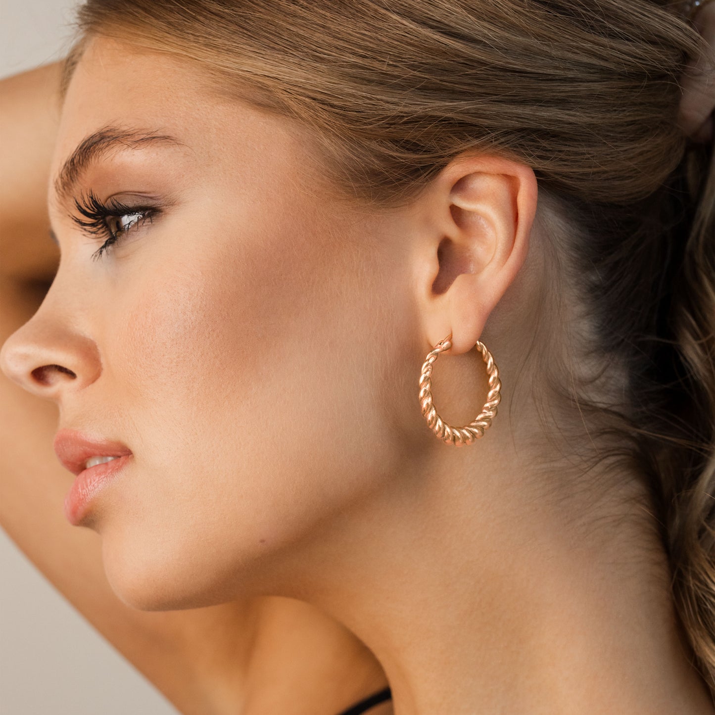 Curly Hoops Oro Rosa