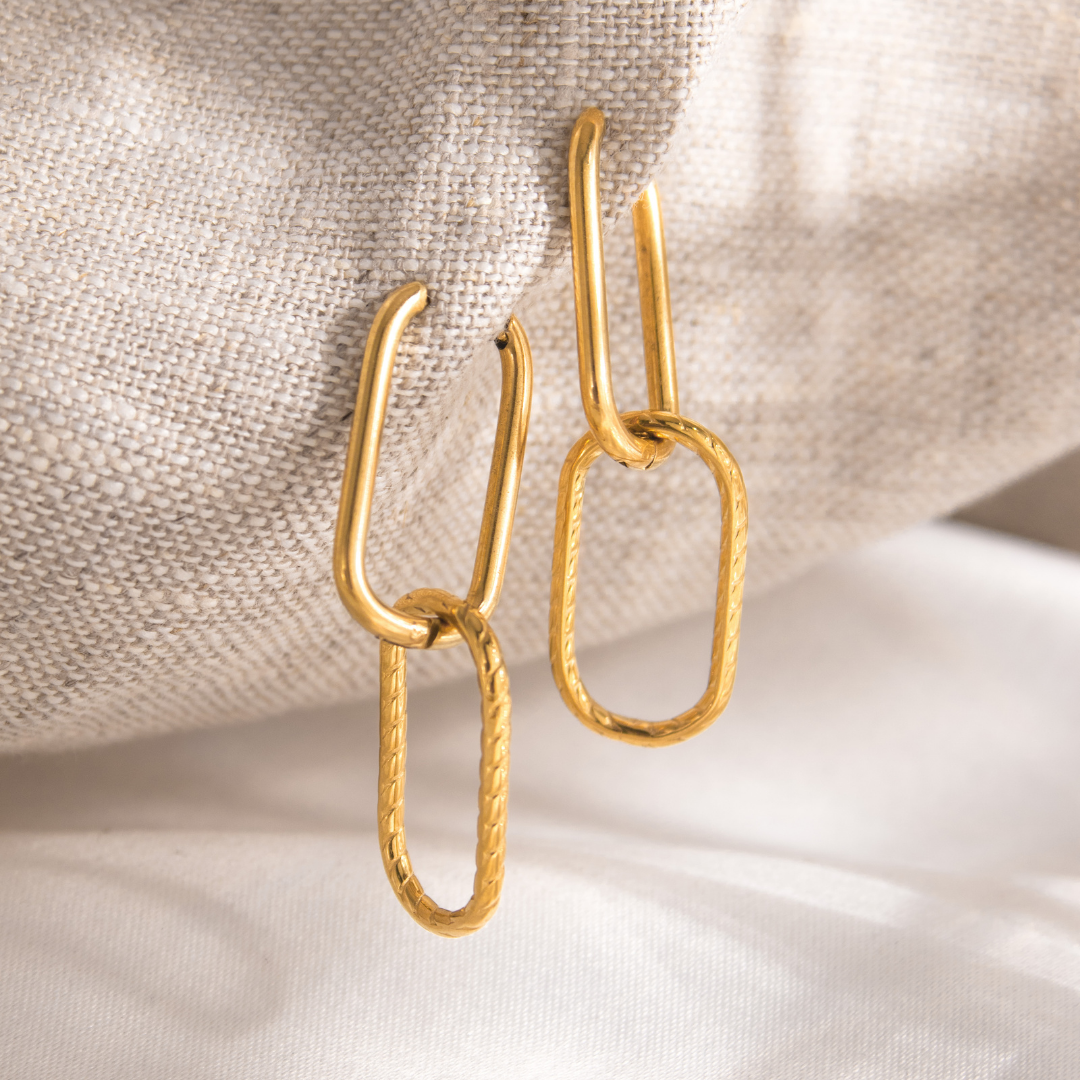 Oval Snake Hoops Oro Rosa