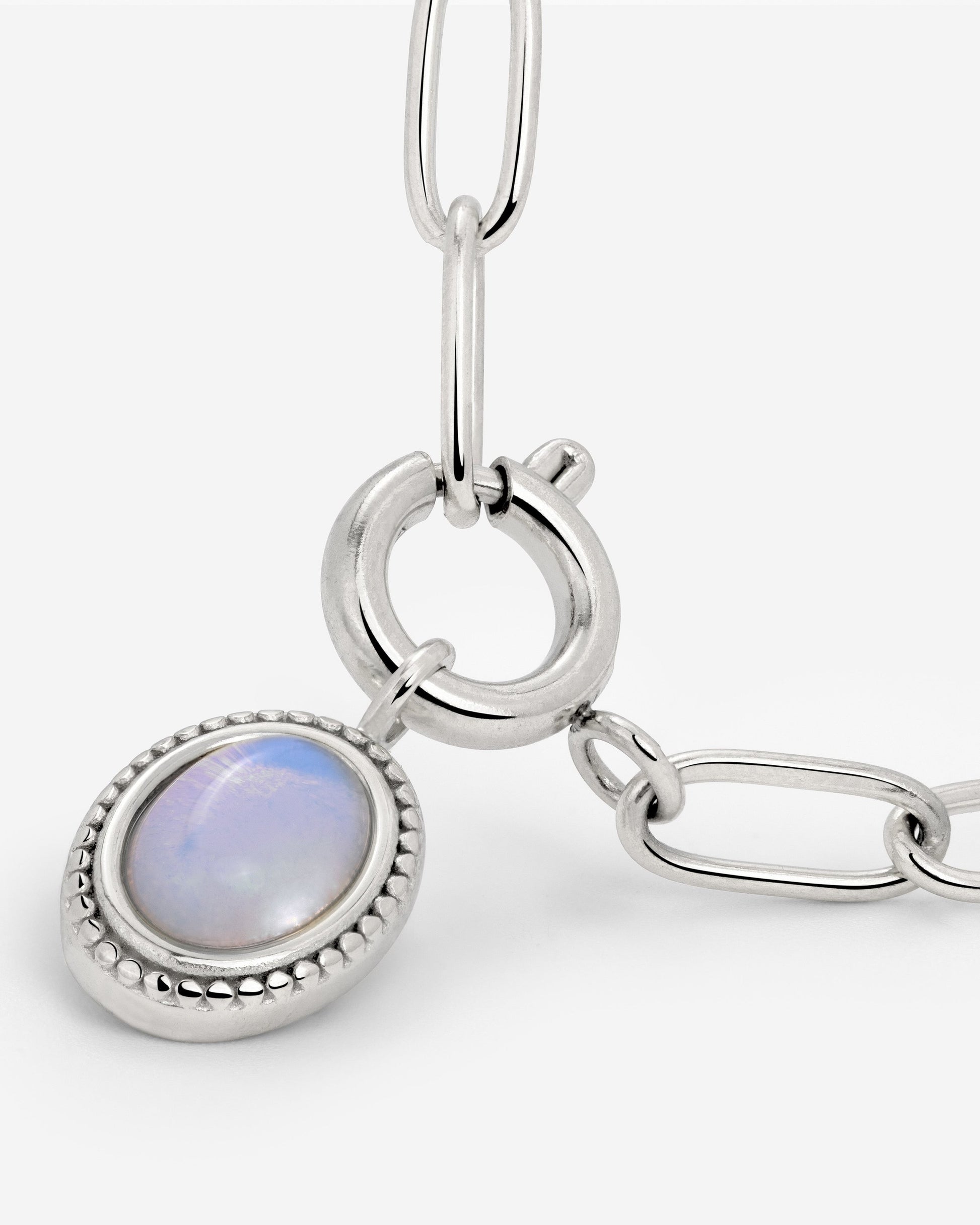 Opaline Oval Links Collana Set Argento