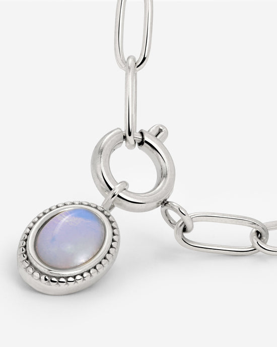 Opaline Oval Links Collana Set Argento