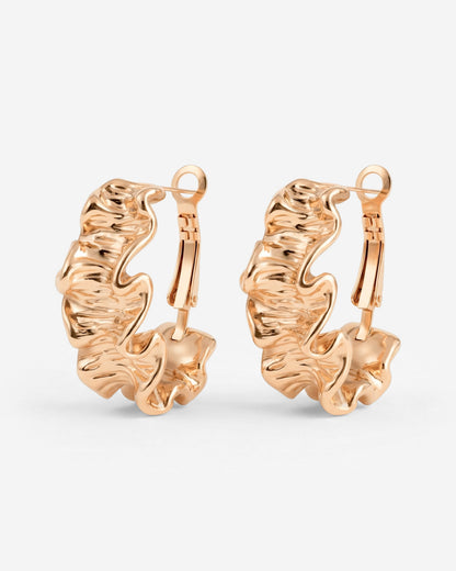 Cute Coral Hoops Oro Rosa