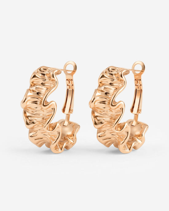 Cute Coral Hoops Oro Rosa