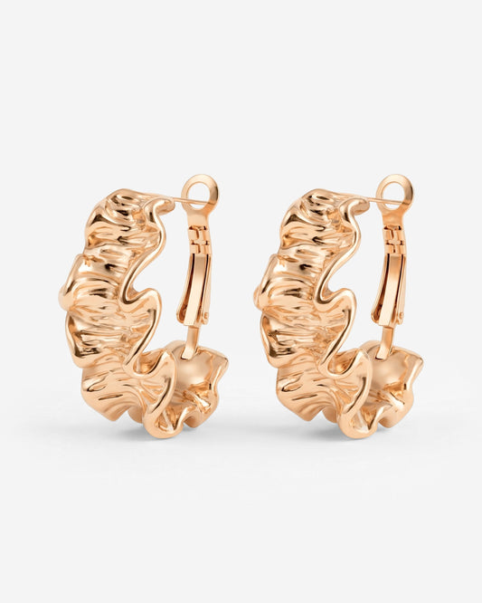 Cute Coral Hoops Oro Rosa