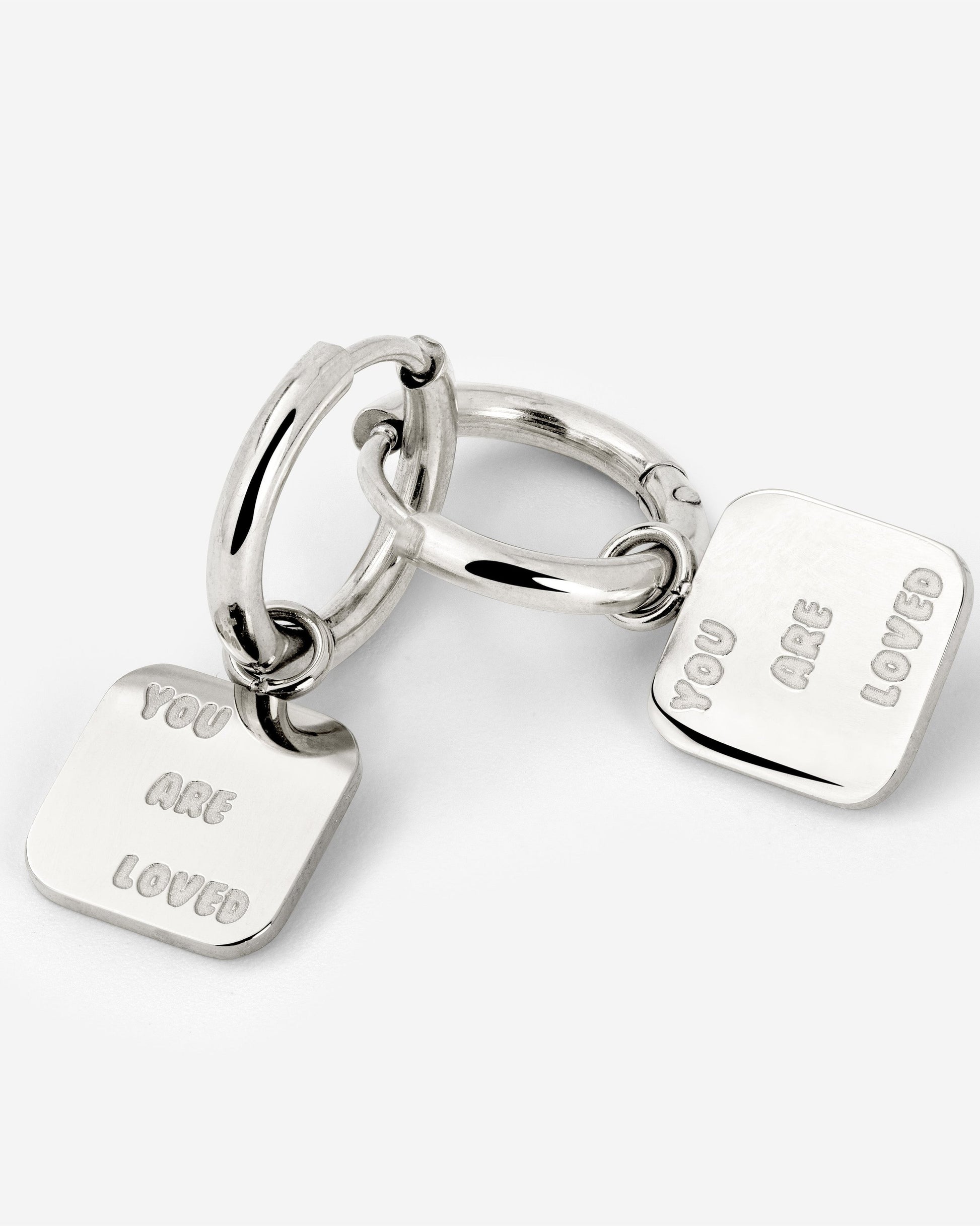 You are loved Hoop Set Small Argento