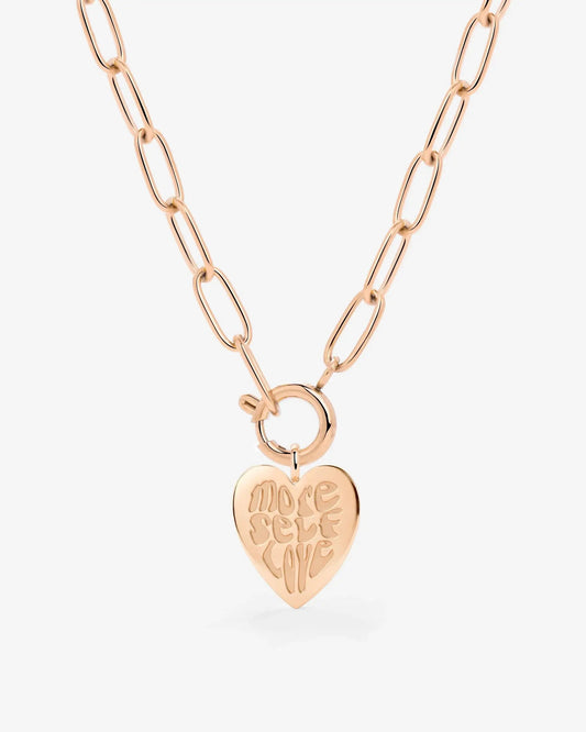 More Self-Love Oval Links Collana Set Oro Rosa