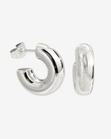 Bulky Hoop Studs Argento