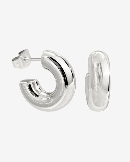 Bulky Hoop Studs Argento