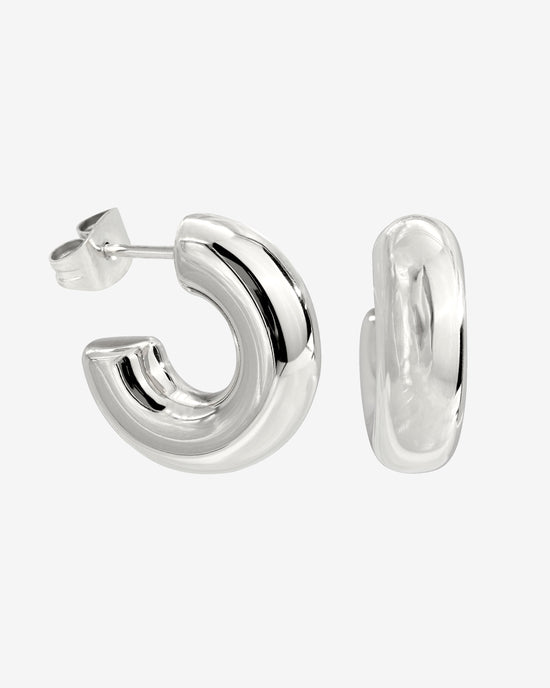 Bulky Hoop Studs Argento
