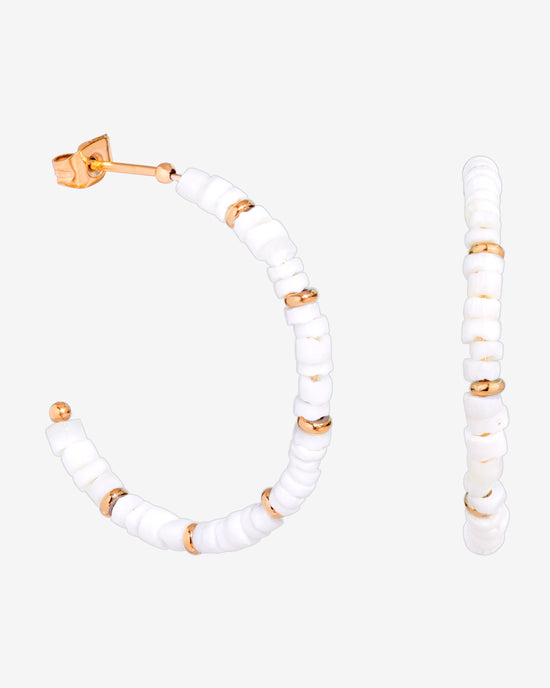 Puka Shell Hoop Orecchini Oro Rosa