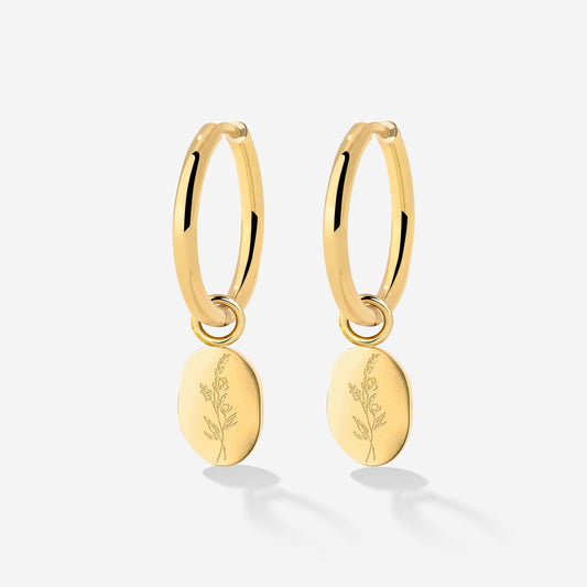 Bouquet Coin Hoop Set Medium Oro