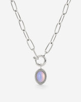 Opaline Oval Links Collana Set Argento