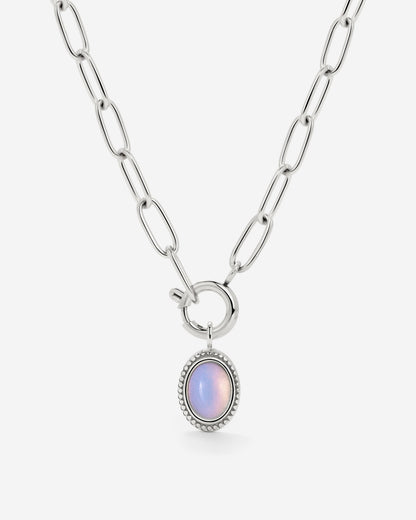 Opaline Oval Links Collana Set Argento