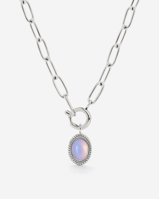 Opaline Oval Links Collana Set Argento