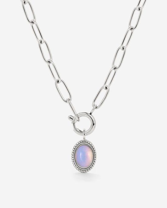 Opaline Oval Links Collana Set Argento