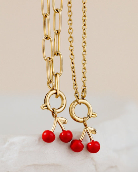 Oval Links Charm Collana Set