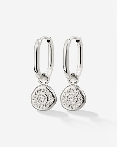 Sun Seeker Oval Hoop Set Baby Argento