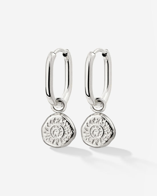 Sun Seeker Oval Hoop Set Baby Argento