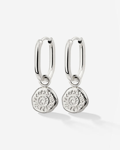Sun Seeker Oval Hoop Set Baby Argento