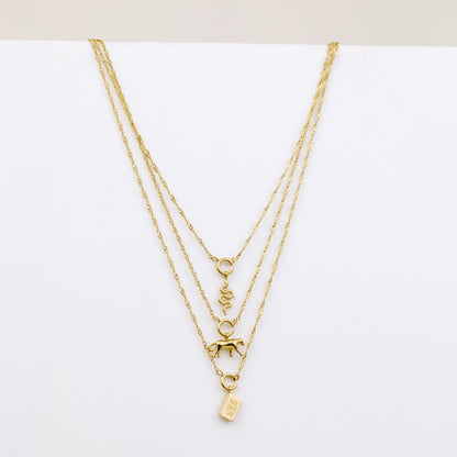 Leopard Singapore Chain Collana Set Argento