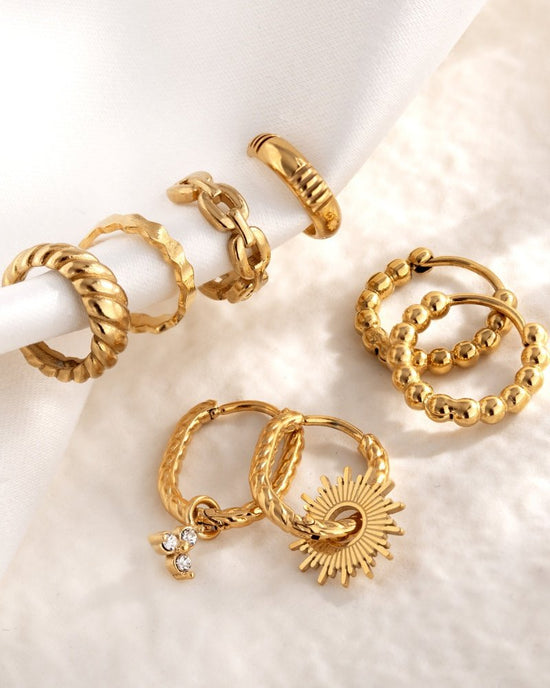 Sun Ray Oval Hoops Small Argento