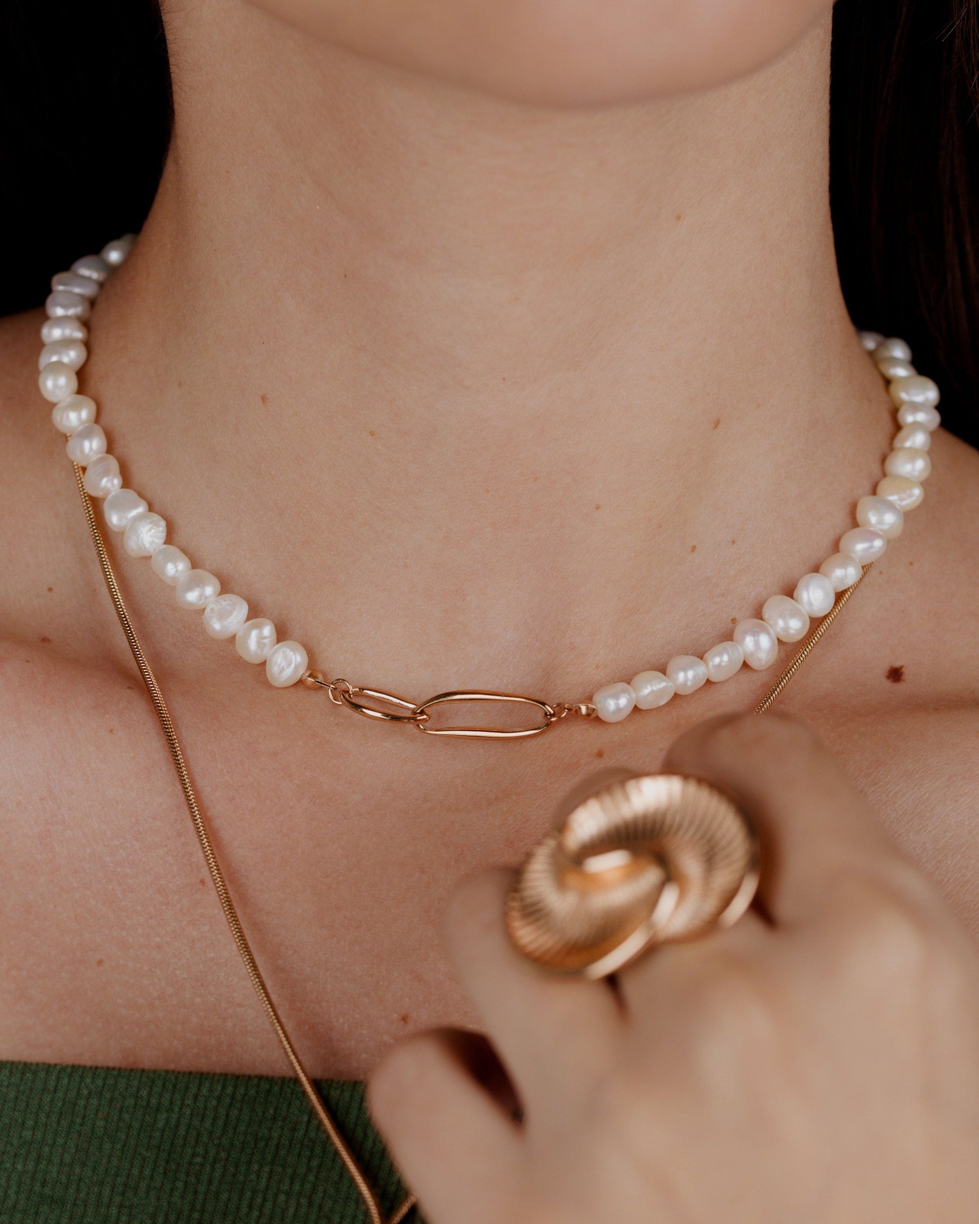Fluidity Pearl Collana Oro Rosa