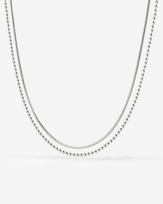 Duo Beads Collana Argento