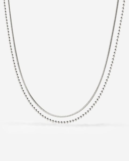 Duo Beads Collana Argento