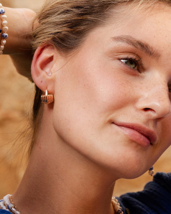 Winding Hoop Studs Oro Rosa