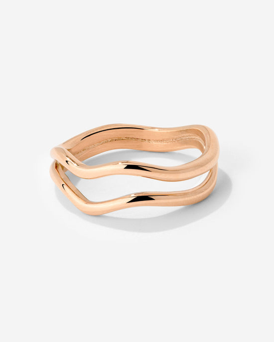 Double Wave Anello Oro Rosa