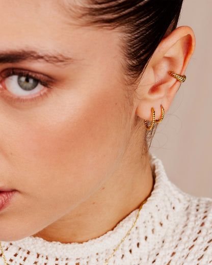 Twisted Hoop Set Small Oro