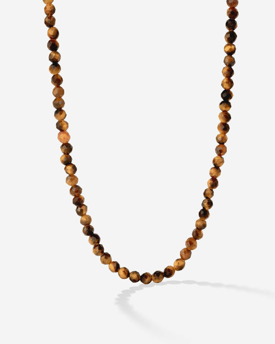 Tiger's Eye Bead Collana Argento