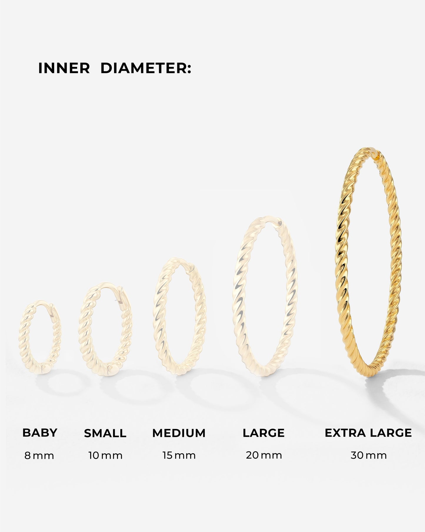 Twisted Hoops Extra Large Oro