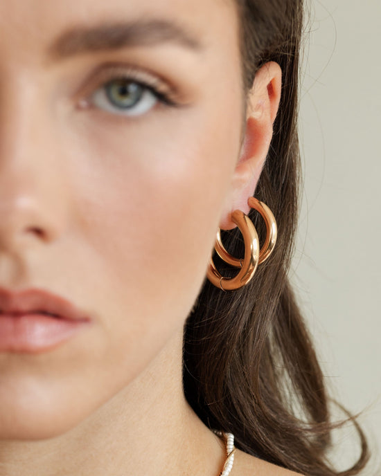 Chunky Hoopies Maxi Oro Rosa