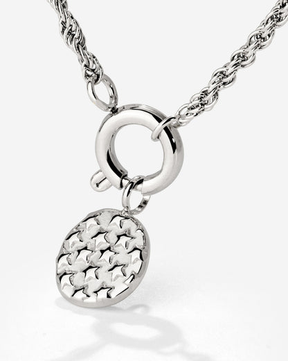 Starry Skies Rope Chain Collana Set Argento