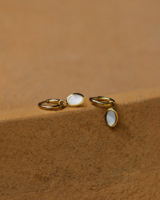 Mother of Pearls Hoop Set Oro Rosa