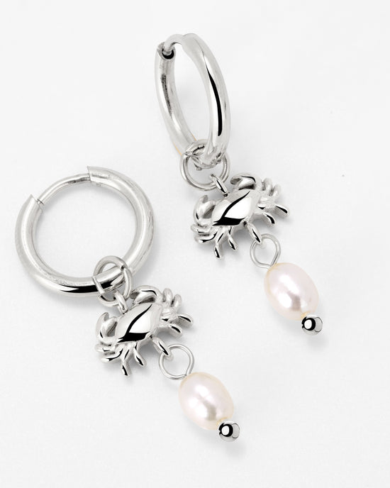 Crab Chaser Hoop Set Small Argento