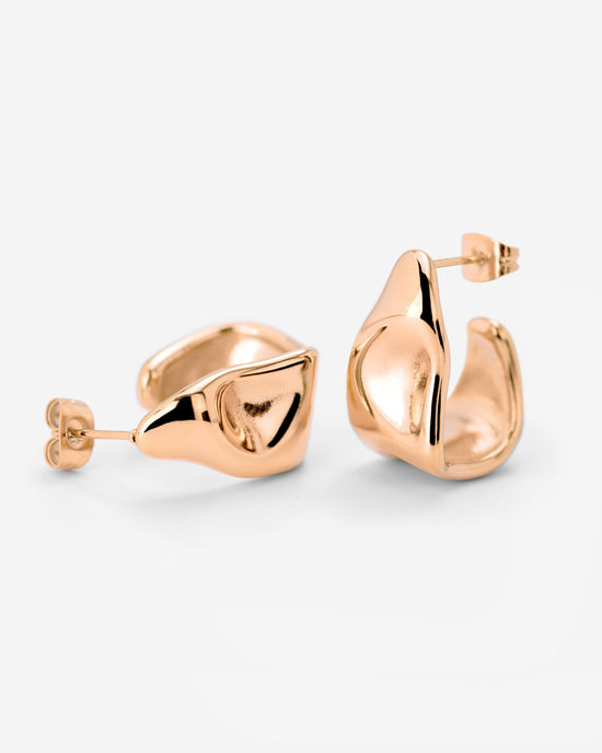 Liquid Shape Orecchini Oro Rosa