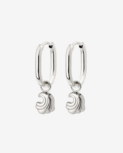 Curvy Wave Oval Hoop Set Baby Argento