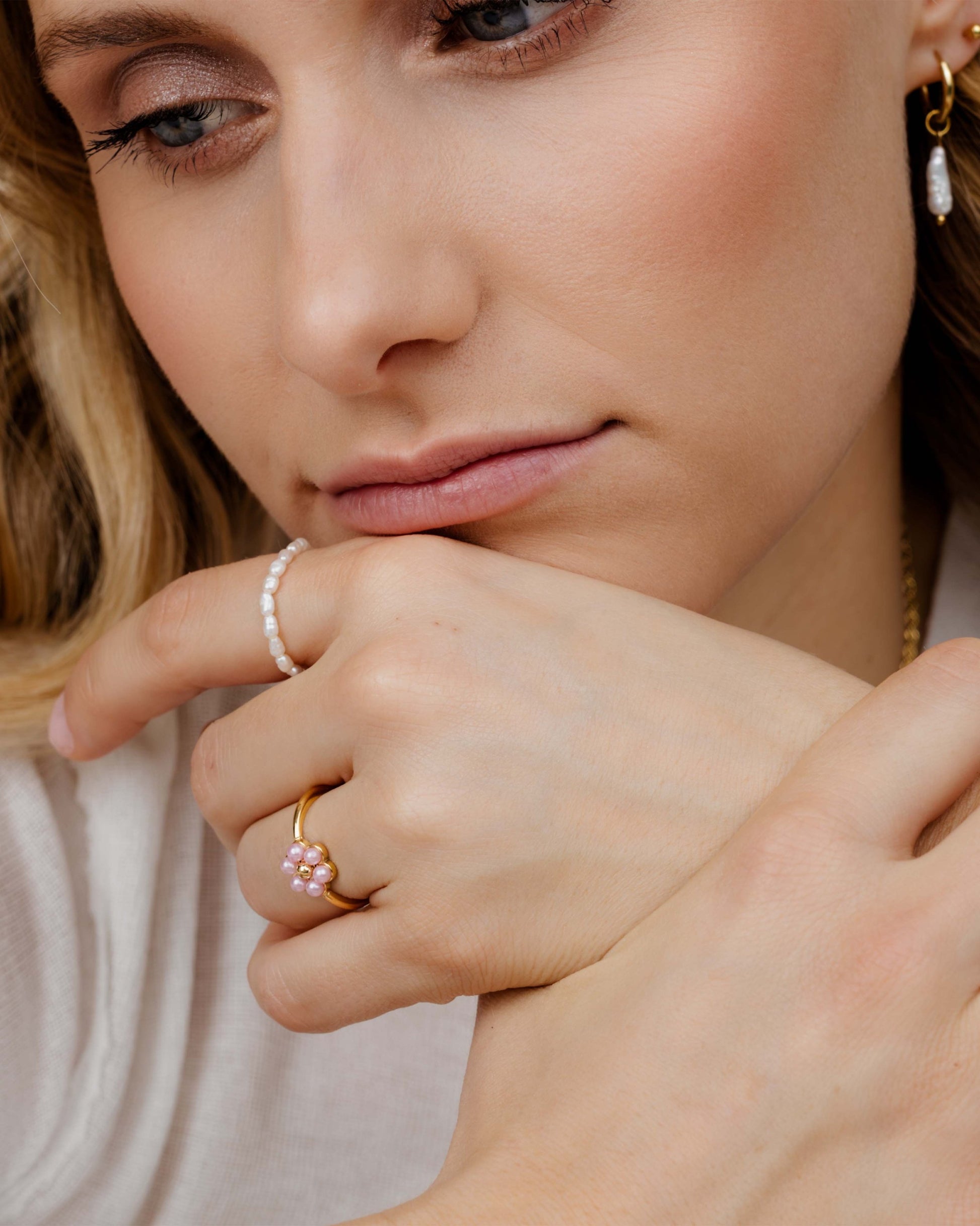 Pretty Pink Daisy Anello Oro